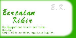 bertalan kikir business card